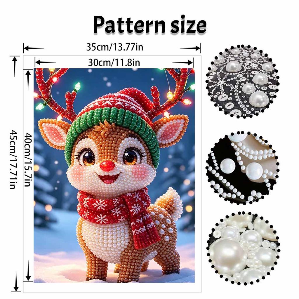 Christmas reindeer pearl painting art painting kit handmade diy home decoration painting