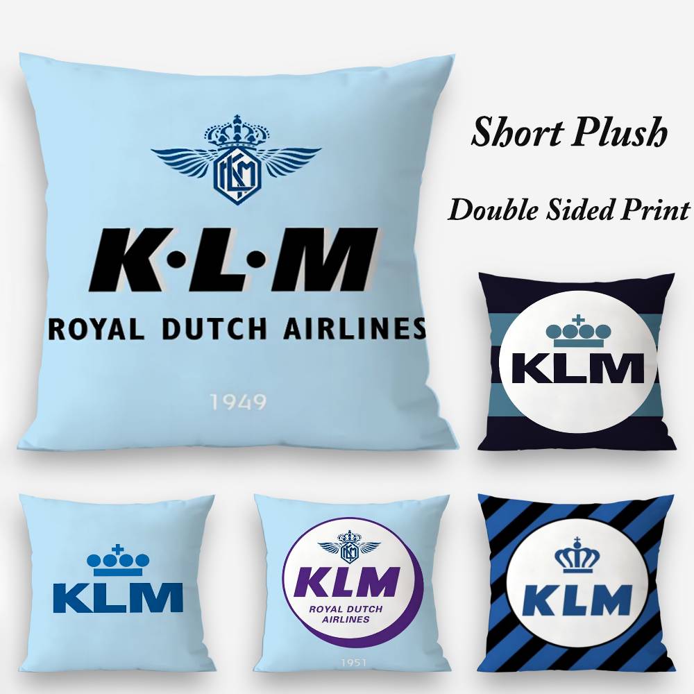 Нидерланды K-Klm R-Royal Dutch Airlines Наволочка Плюшевая Ткань Мягкая Двусторонняя Печать Чехол для Подушки Дивана Декоративные Наволочки