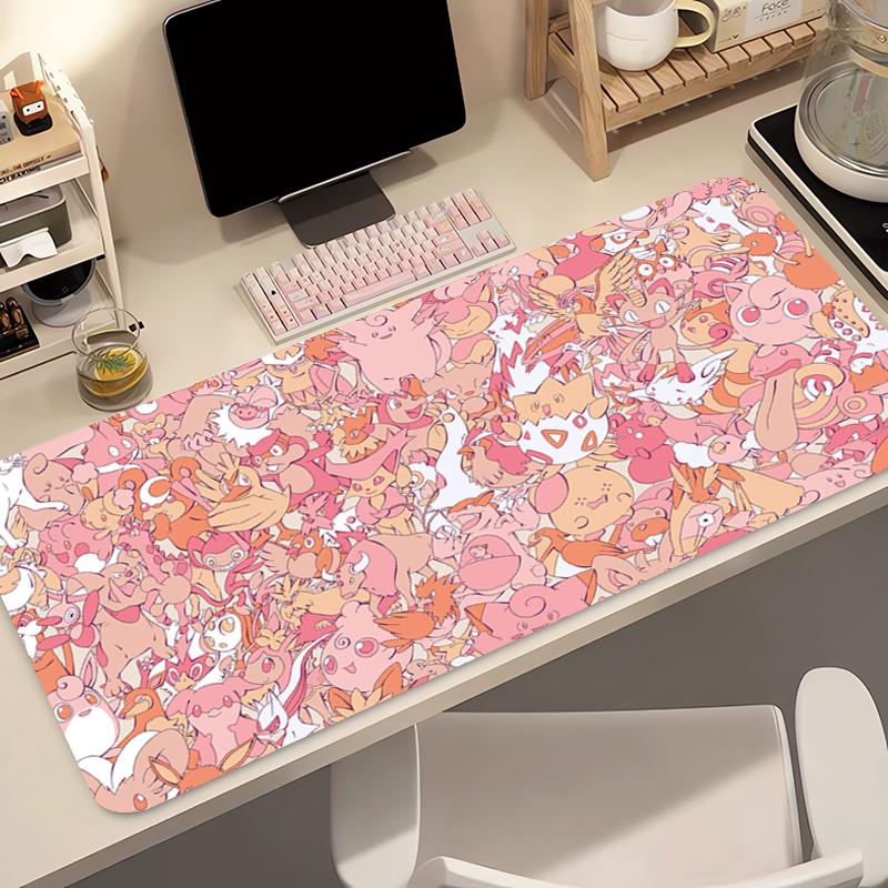 Large Anime Mouse Pad xcm Pokemon Jigglypuff Carpet Laptop Pc Gamer Keyboard Mat Mousepad Edge White Tassel Rubber Table Mat