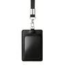 Credit Card Holder Black Color Card Holder Lanyard Solid Color ID Card Holder Retractable Badge Reel Office Supplies