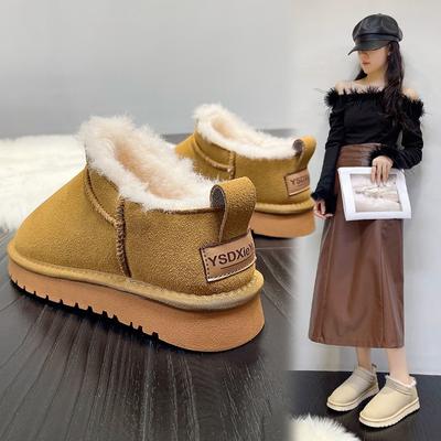 Женские зимние сапоги верхняя одежда 2025 зима новые бархатные утепленные теплые модные повседневные снежные хлопковые ботинки короткие сапоги
