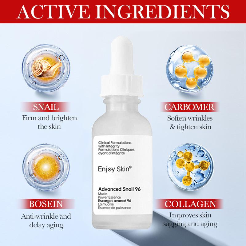 Улиточная эссенция Осветляющая двойная эссенция для лица Подтягивающая Отбеливающая Увлажняющая Восстанавливающая Улучшающая Темно-желтый