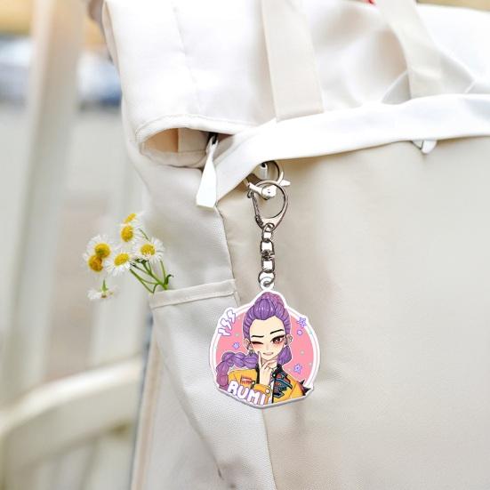 Yousheng Demon Hunters Figures Keychains Cartoon Anime Keyring Pendant Cute Car Bags Key Holder Kawaii Mobile Phone Backpack Hanging Charm
