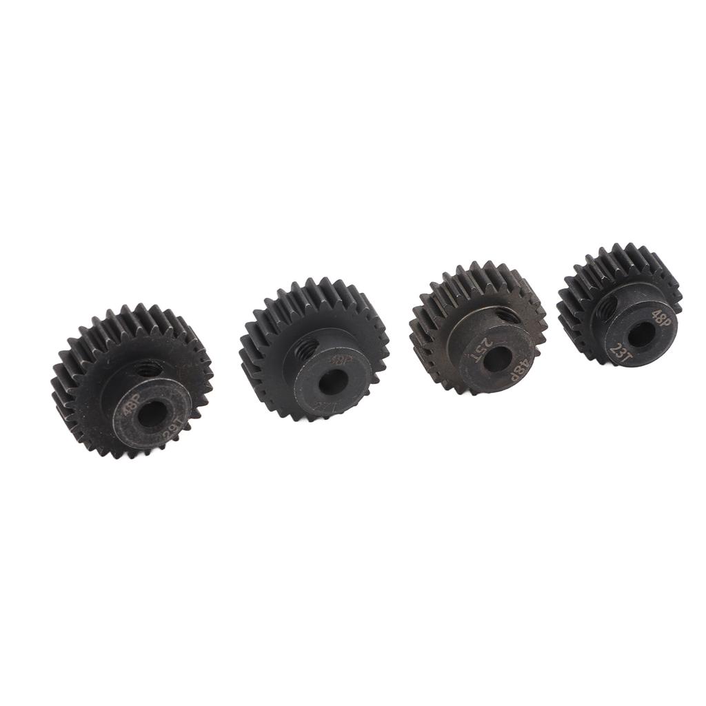 4Pcs RC Motor Pinion Gear 48P 23T 25T 27T 29T Rustproof Metal 48P Pinion Gear Set for 1/10 RC