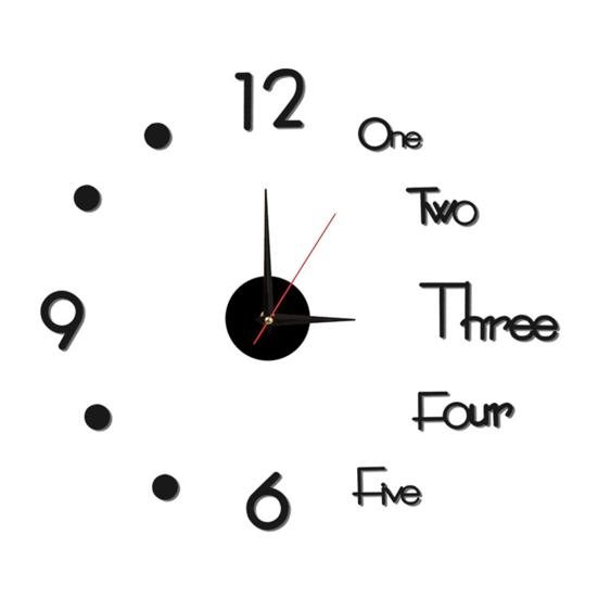 3D DIY Wall Clock Simple Installation Battery-Powered Quiet Modern Nordic Wall Clock for Living Room Bedroom