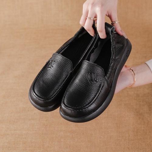 Женские повседневные туфли-лоферы на платформе Удобная деловая обувь для работы Кожаные туфли-лоферы для женщин Плоские туфли для вождения и ходьбы Модельные туфли Пенни-лоферы