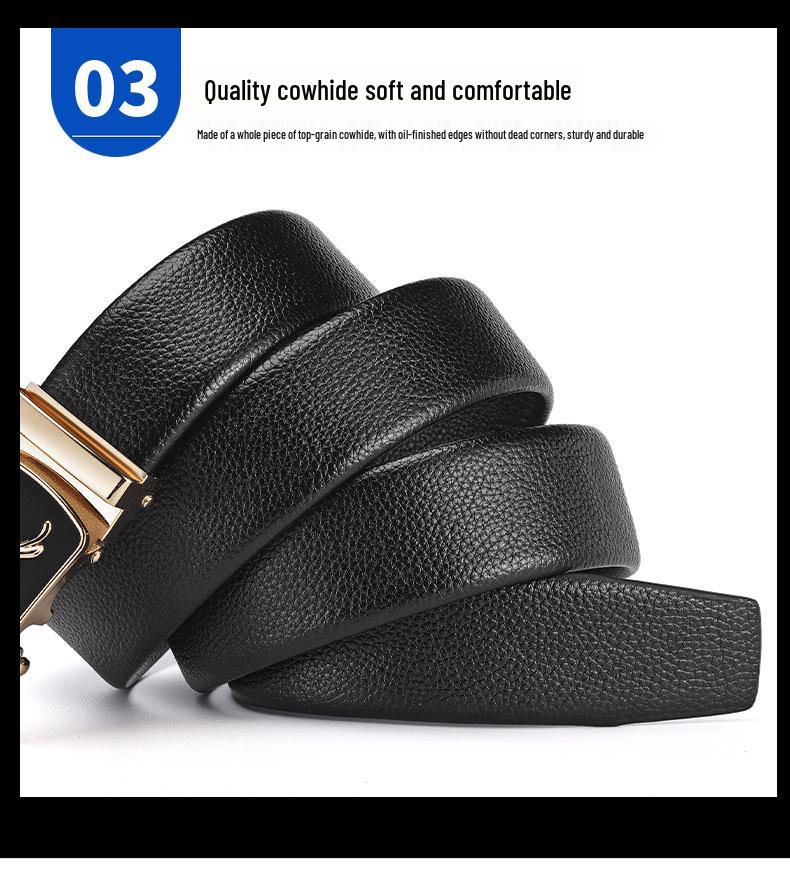 Мужской ремень из натуральной кожи с леопардовой пряжкой - Повседневный универсальный модный тренд