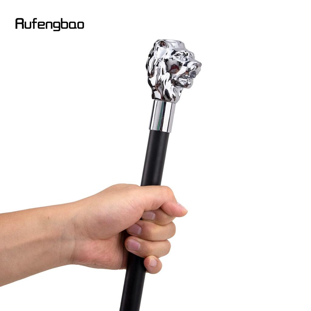 Роскошная белая трость с ручкой в ​​виде головы льва, модная трость для вечеринки, декоративная трость, элегантная ручка-трость, 93 см