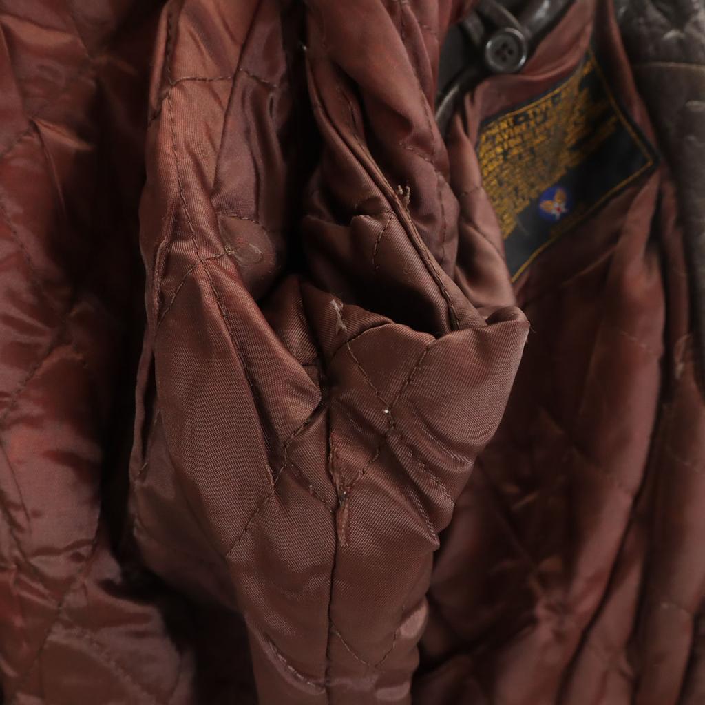 AVIREX 90-е Старая кожаная куртка S Коричневый Блузон Мужская Б/У