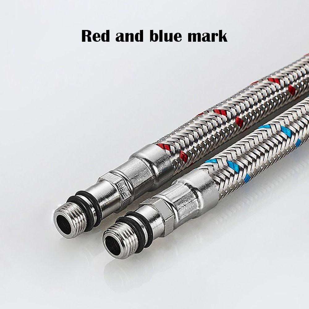 1Pair Stainless Steel Woven Faucet Connector Basin Plumbing Hoses Bathroom