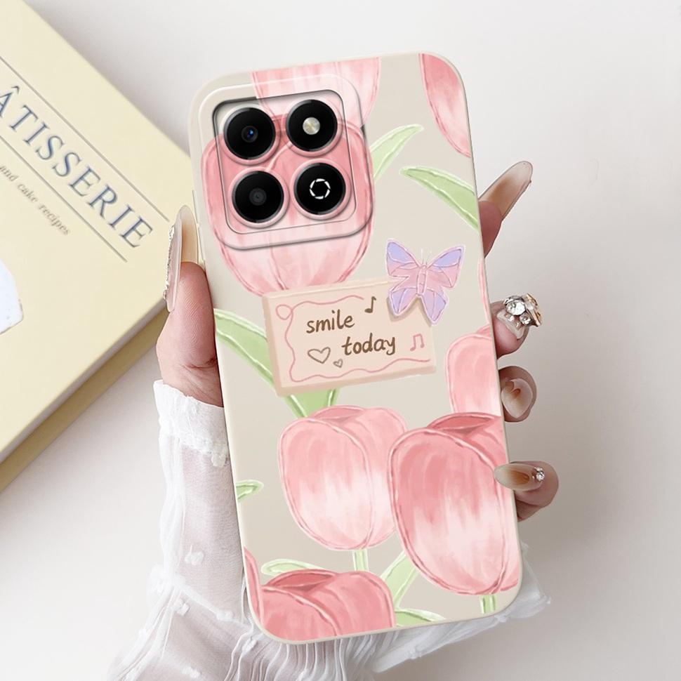 Colorful Flower Case For Honor X6b Coque Silicone Soft Cover For Huawei Honor X 6b 6a X6A Phone Cases Covers Bumper