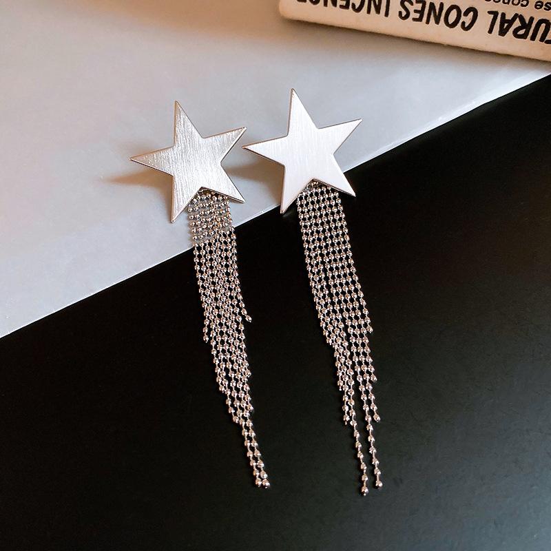 Металлические серьги-подвески 'Ветер Звезд' с длинной бахромой, серьги 'Холодный ветер', модные серьги с легкой роскошью и темпераментом