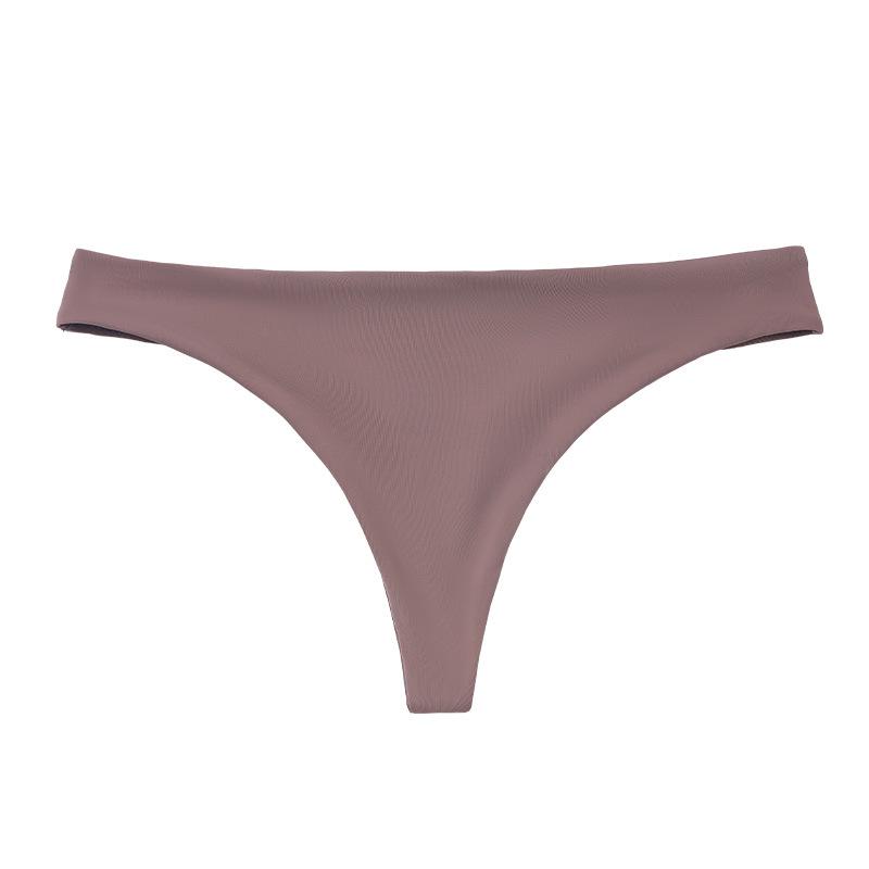 European-American Low Waist Cotton Seamless Nude Thong for Women