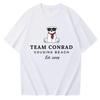 TEAM CONRAD COUSINS BEACH Print Cotton T Shirt Fashion Casual Loose Short Sleeve Streetwear Tops Unisex Oversized