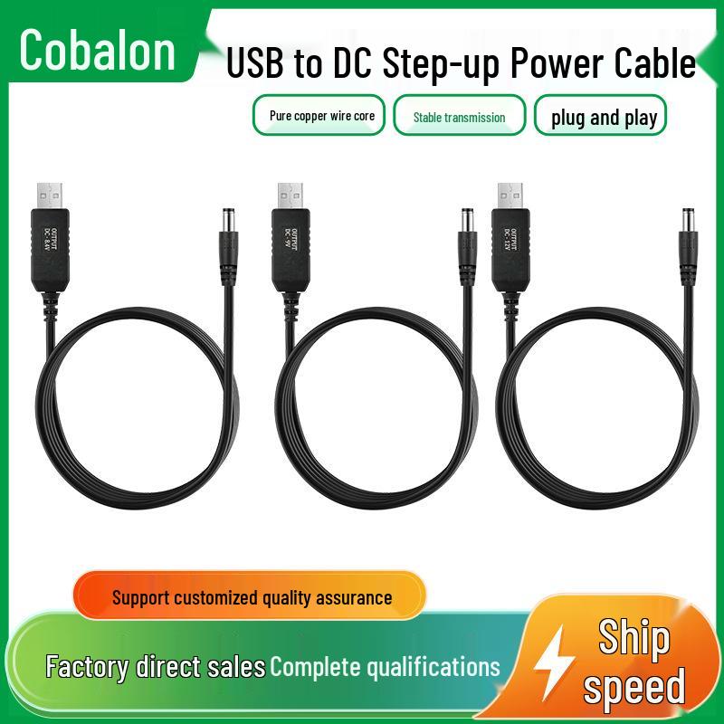 High-Power USB to DC Step-Up Charging Cable: 5V to 8.4V, 9V, 12V, 12.6V for Router/Speaker