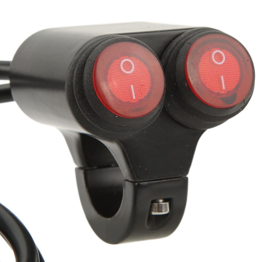 Водонепроницаемый мотоциклетный переключатель двойного управления на руле, переключатель включения/выключения фары/прожектора на руле из алюминиевого сплава с