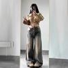 2025 Women's High-Waist Retro Straight Leg Jeans: Slimming, Loose-Fit, Wide-Leg Autumn Pants