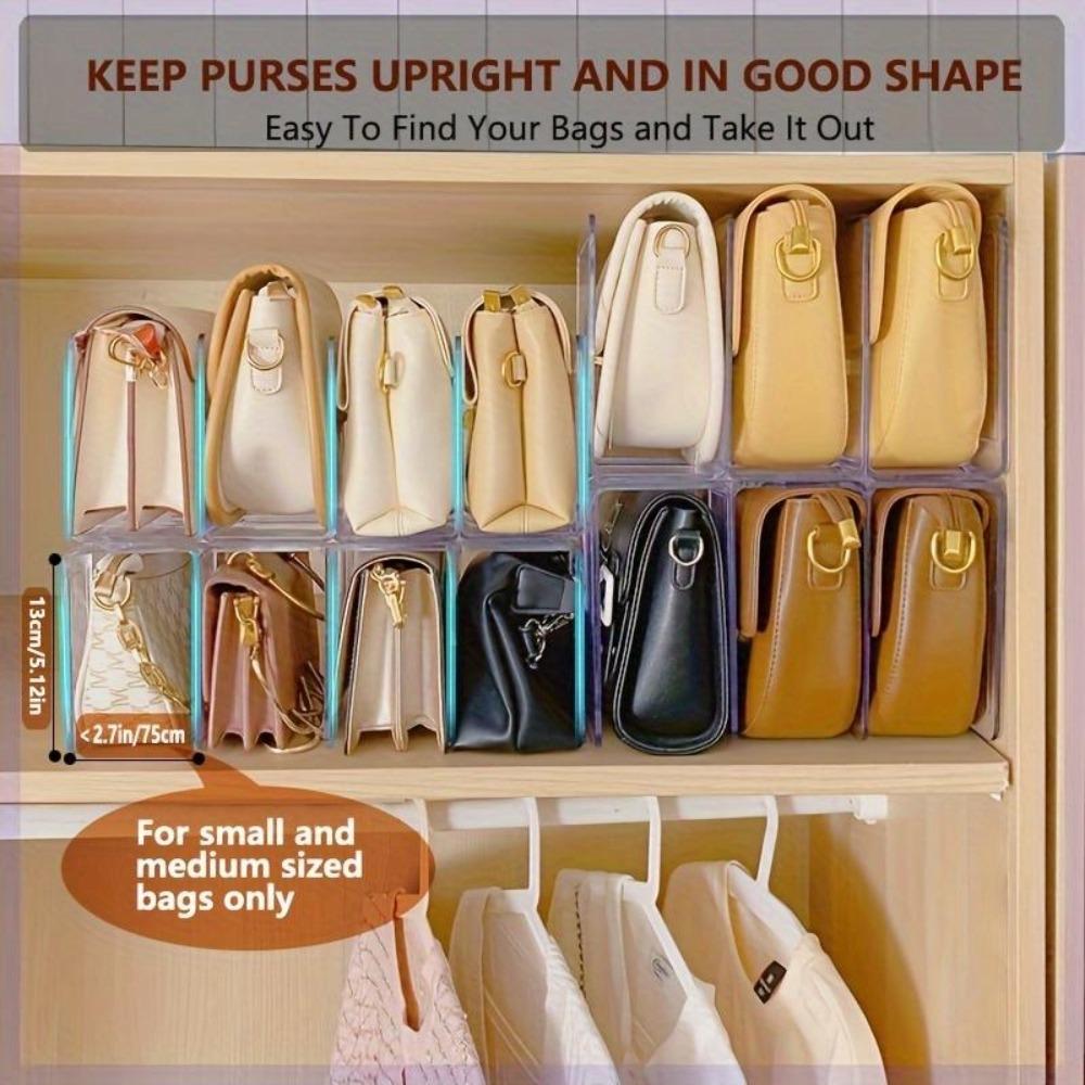 1 шт. прозрачная акриловая стойка для хранения, перегородка для хранения сумок с 4 сетками, стеллаж для хранения в гардеробе, органайзер для макияжа, аксессуары для спальни
