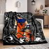 1pc DragonBallZ, Goku Flannel Blanket [Cozy Throw Blanket] For Sofa, Bed, Travel, Camping, Livingroom, Office, Couch, Chair, And Bed