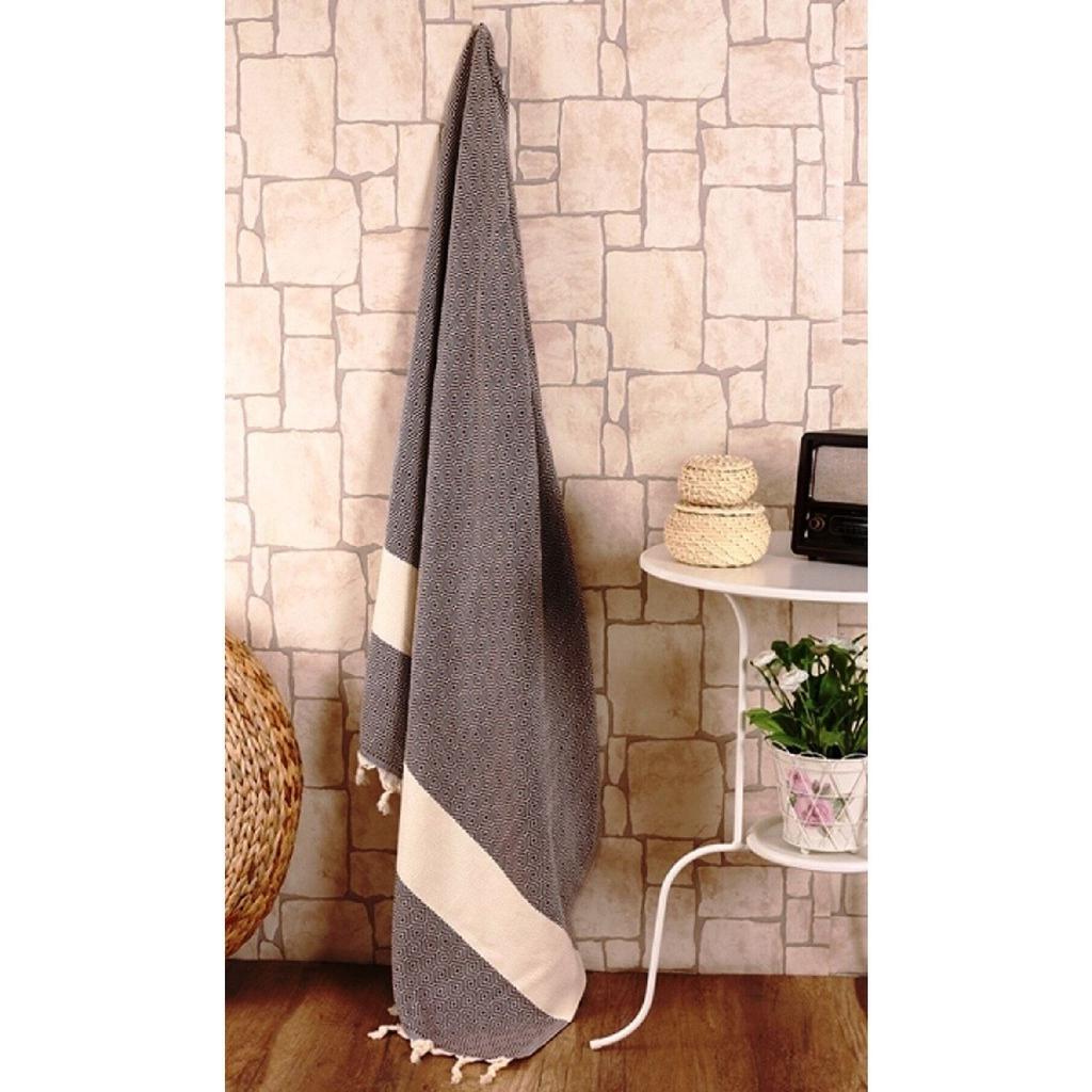 Пляжное полотенце Diamond Peshtemal, 100% хлопок, 100x180, турецкая баня и декоративный чехол