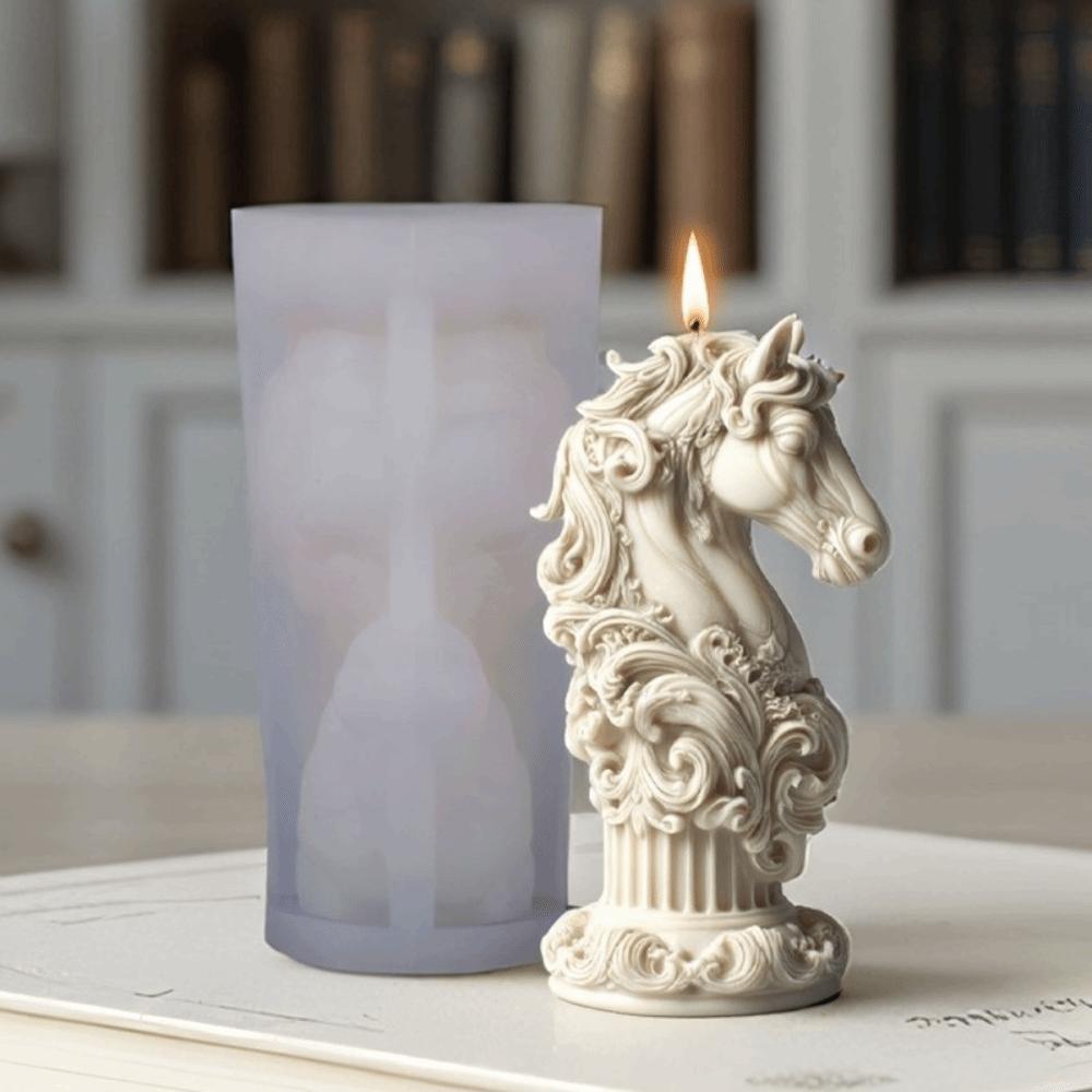 3D Horse Relief Plaster Resin Mold Silicone Animal Relief Mold New Scented Candle Mold Home Decor