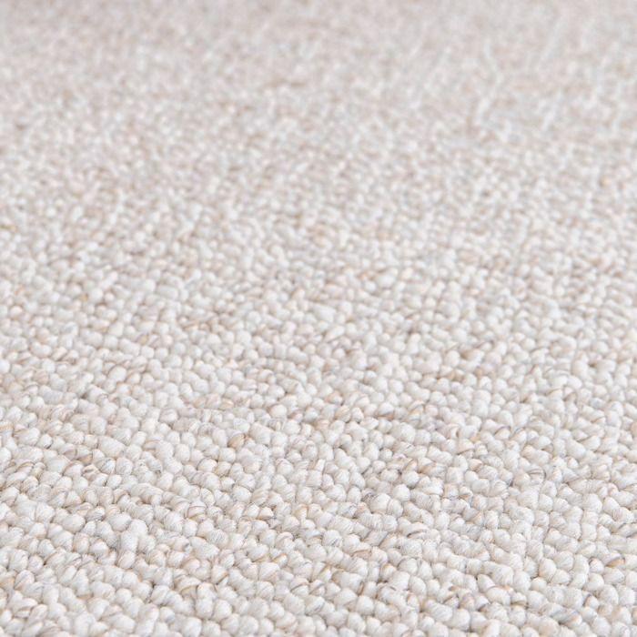 Tapis salon tufté texturé effet bouclé beige 200x290