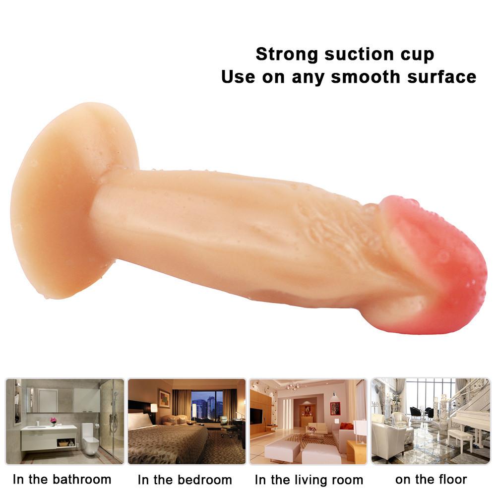 Charming Dildo Realistic Fake Dick with Simulated Penile Sucker for Women Mutual Masturbation Erogenous Sex Toys