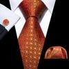 Barry.Wang Mens Novelty Plaid Striped Neckties Handkerchief Cufflinks Set Formal Casual Business