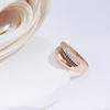 Kinel Luxury Black White Zircon Ring Rose Gold Color Daily Jewelry