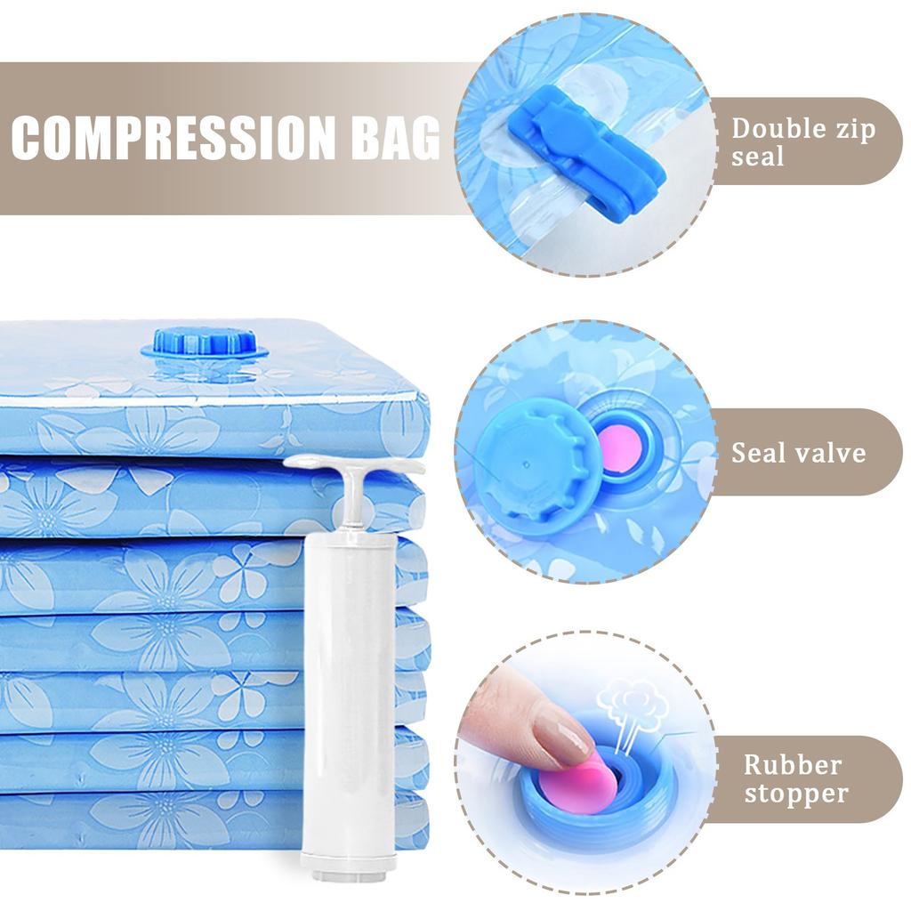 Набор из 11 вакуумных пакетов для хранения одежды, подушек, постельного белья, одеял - Многоразовый набор герметичных пакетов, Герметичные компрессионные пакеты для хранения в путешествиях