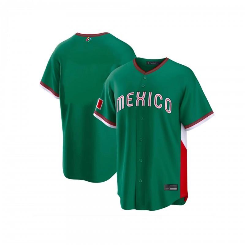 2026 WBC Embroidered Baseball Jersey Short Sleeve Mexico Team Sports Jacket Men
