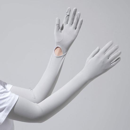 Женские длинные перчатки с защитой от ультрафиолета, перчатки с закрытыми пальцами, охлаждающие перчатки для рук, летние перчатки для вождения, занятий спортом на открытом воздухе, велоспорта