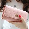 Women Lady Clutch Leather Plaid Hasp Wallet Long Length Card Holder Phone Bag Case Purse