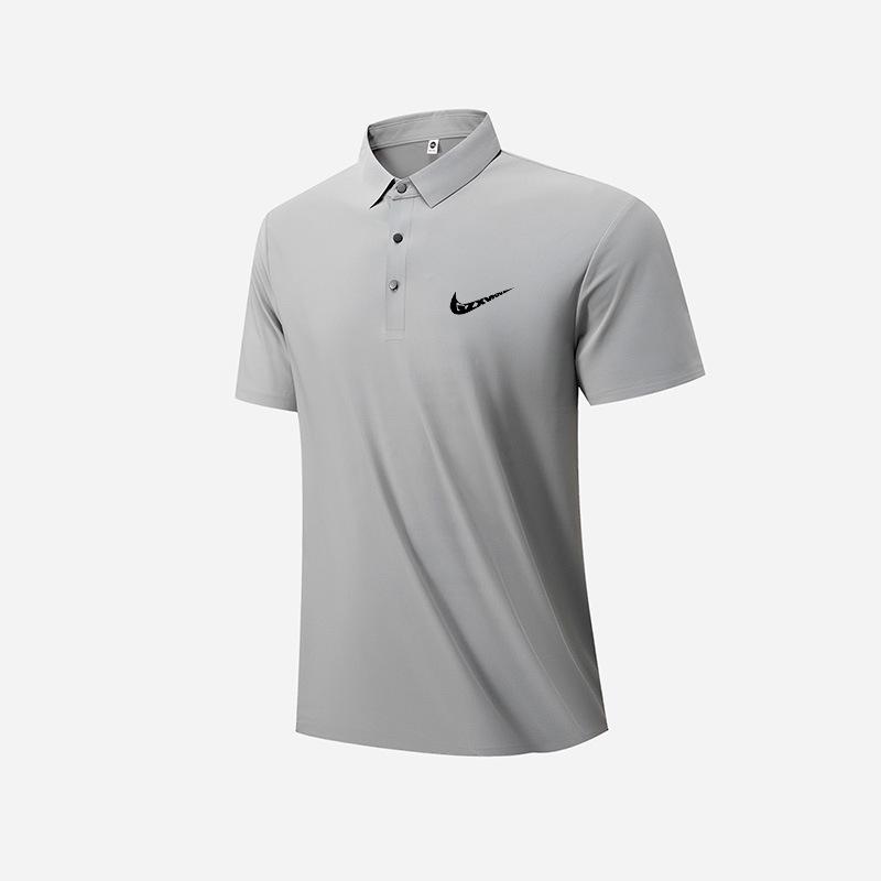 Мужская летняя дышащая поло с быстрым высыханием - Эластичный топ из ледяного шелка с коротким рукавом, модный