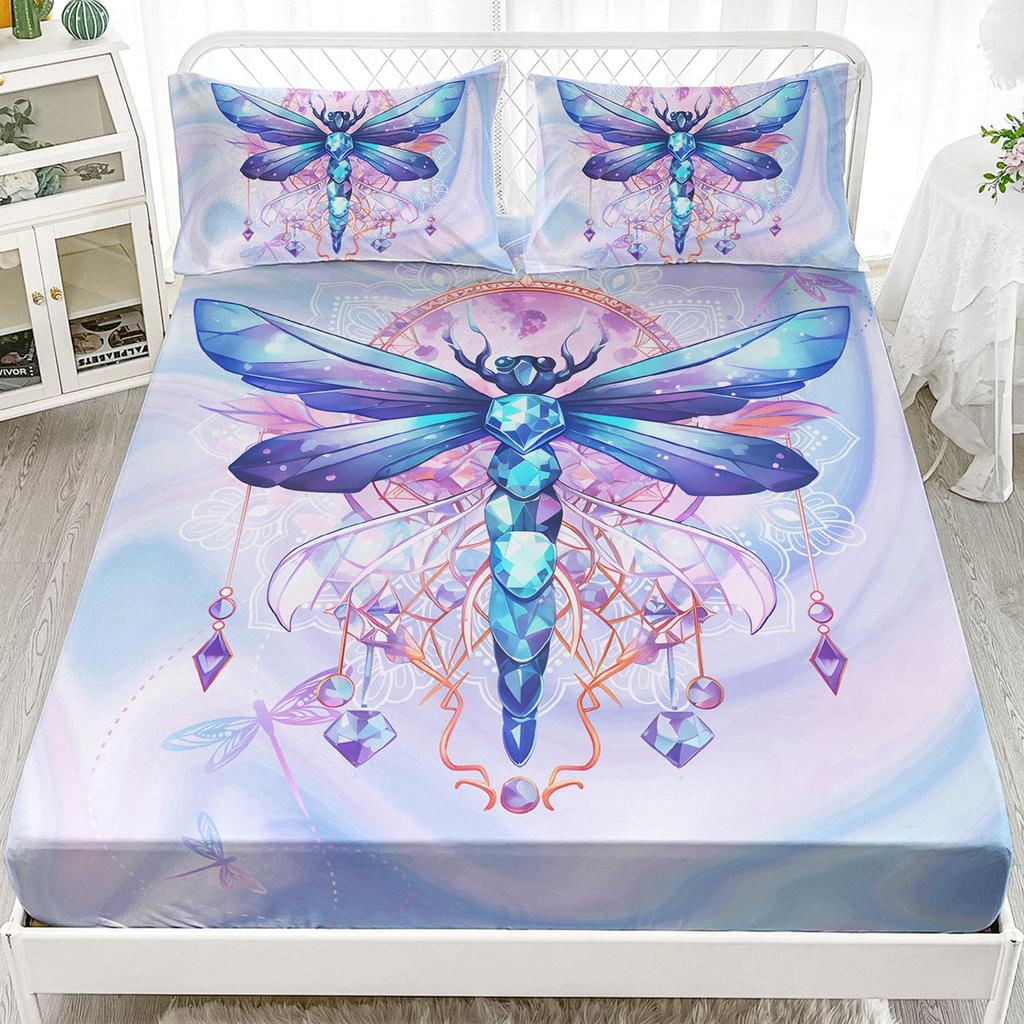 Красивый матрас с узором бабочек, трехпредметный комплект постельного белья с цифровой печатью, для взрослых и детей