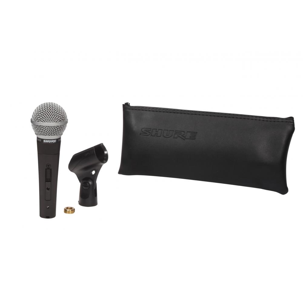 Shure Dynamic Microphone SM58SE: With ONOFF Switch, Screw for Microphone Stand, Unidirectional, Cardioid XLR, Wired, Vocal, Singing, Live Recording, D