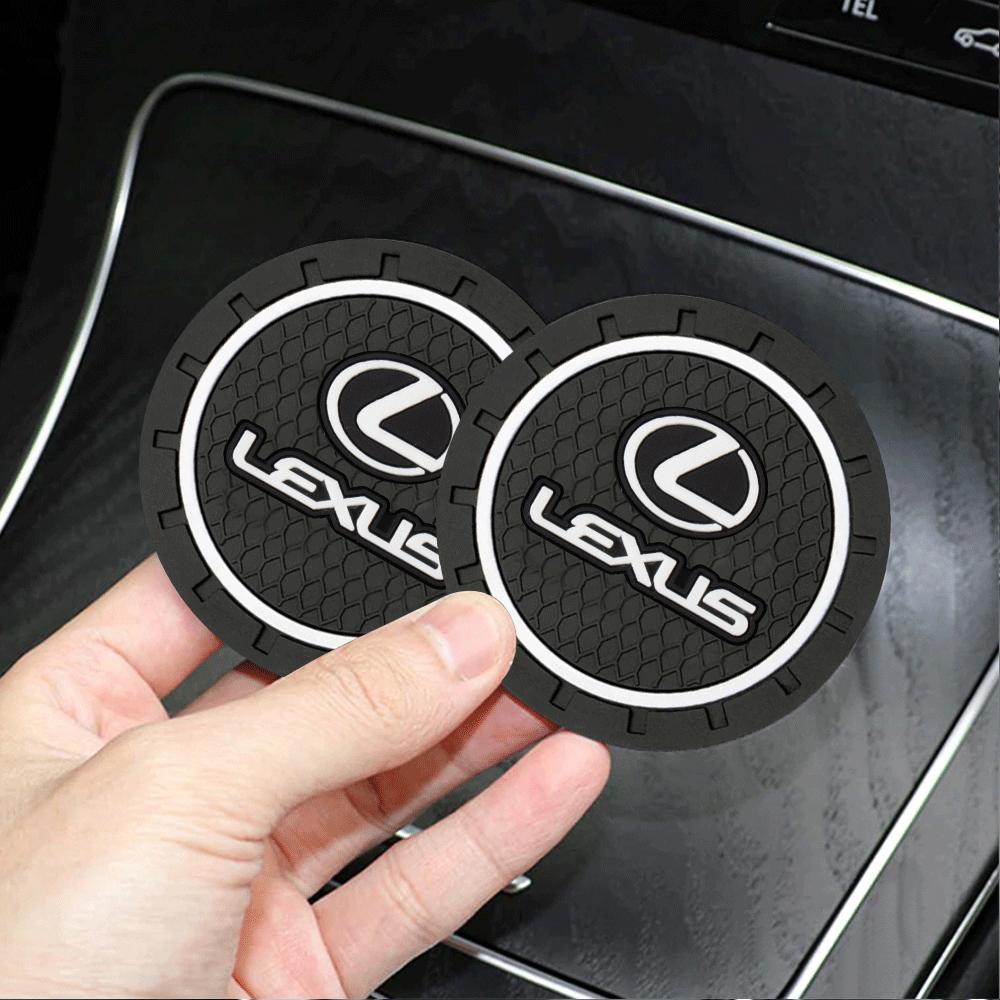 1/2PCS Car Coasters Silicone Water Cup Pads Non-Slip Mats Universal For Lexus CT200h NX300h RX300 RX330 EX300h F Sport IS RX NXKZ1