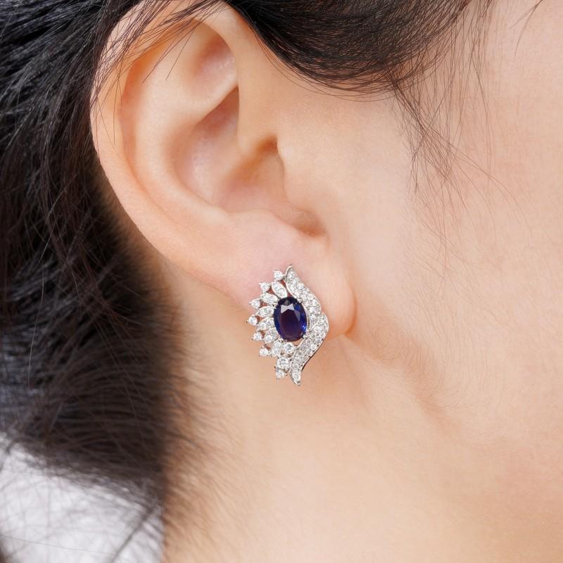 Серьги-гвоздики Huitan Chic Creative Design, женские украшения для вечеринок с ослепительными кубическими цирконами, эстетичные женские изящные серьги-гвоздики