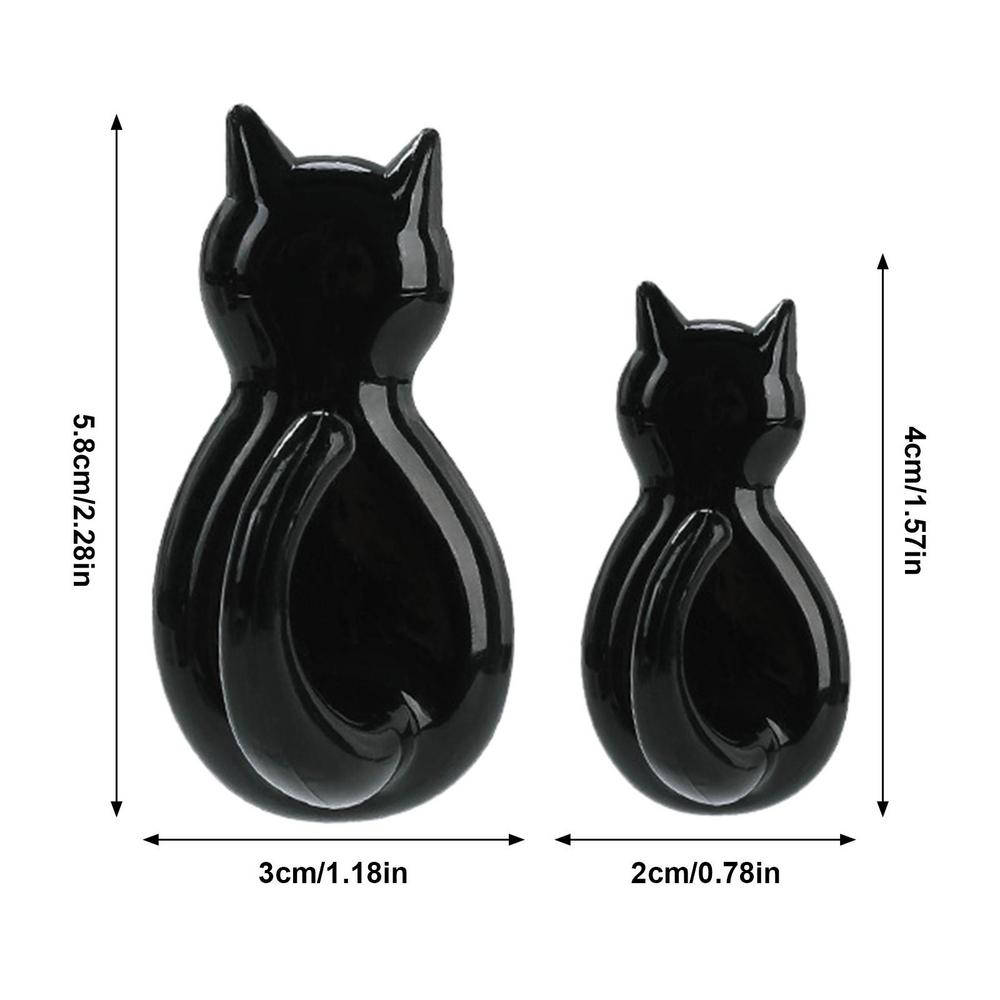 2pcs Cartoon Cat Shape Wall Hooks Self Adhesive Cat Decorative Key Holder Hanger Punch Free Wall Mount Keys Hangers Decor