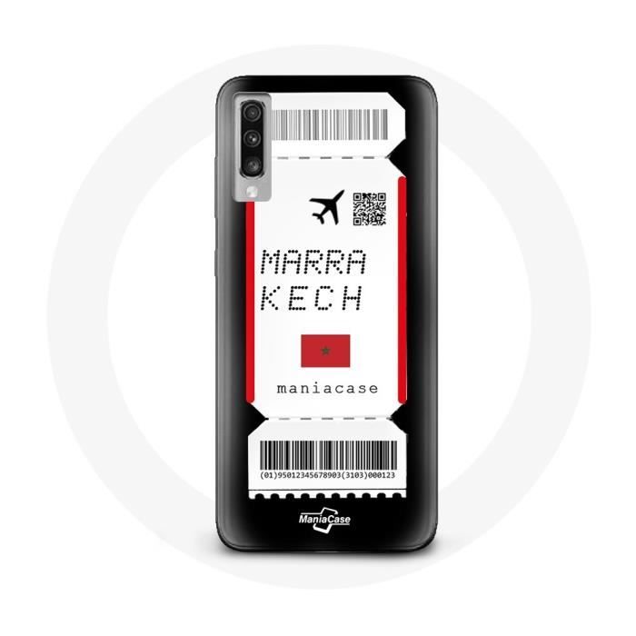 Case for Samsung Galaxy A70 Plane Ticket Marrakech Morocco