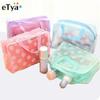 Women PVC Cosmetic Bag Case Waterproof Flower Print Cosmetics Transparent Toilet Bag Organizer Pouch Girl Make Up Bags Set
