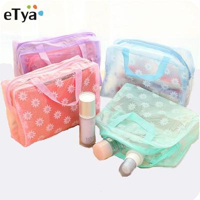 Женская косметичка из ПВХ, водонепроницаемая косметичка с цветочным принтом, прозрачная туалетная сумка, органайзер, сумка для макияжа для девочек, набор