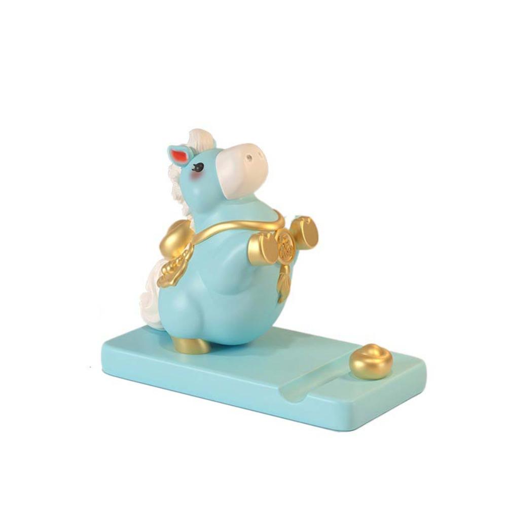 Horse Mascot Zodiac Pony Phone Holder Resin Cell Phone Bracket Desktop Ornaments