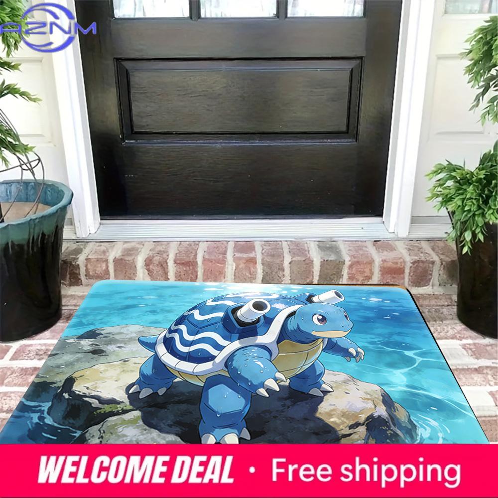 Нескользящий коврик для двери с принтом Blastoise (Водный Сценарий), Мягкий впитывающий ковер для пола, для декора дома