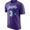 Nike X NBA Collaboration Los Angeles Lakers Anthony Davis Number 3 Sports Crew Neck Pullover Short Sleeve T-Shirt Unisex Tops Deep-Purple DA7384-549