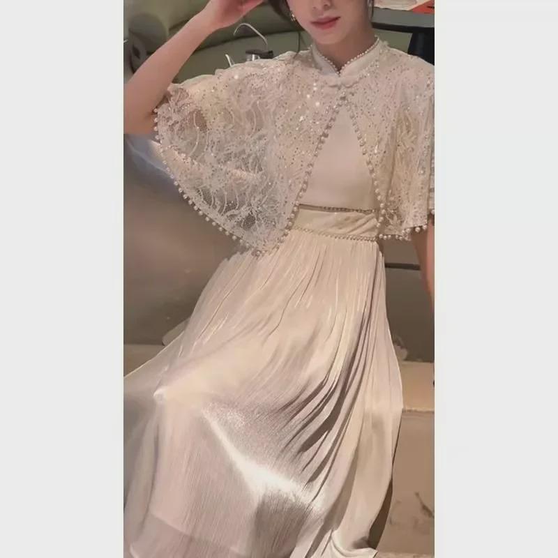 Лето 2025 года, элегантная кружевная накидка-шаль «Чонсам» для свадеб и ежегодных встреч