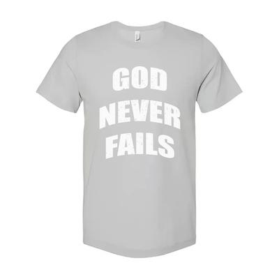 God Never Fails Christian Unisex Short Sleeve T Shirt Graphic Tee For Believers