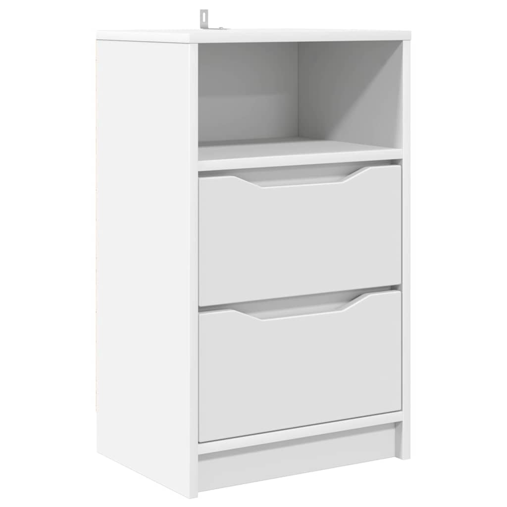 White Nightstand with Drawers 40 x 30 x 67 cm Engineered Wood