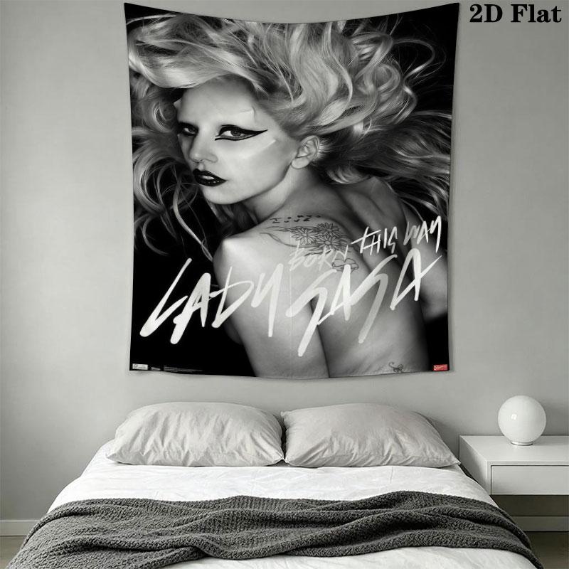 Lady Gaga Wall Hanging Printed Fabric Blanket Decorative Tapestries for Bedroom Living Room Home Decor