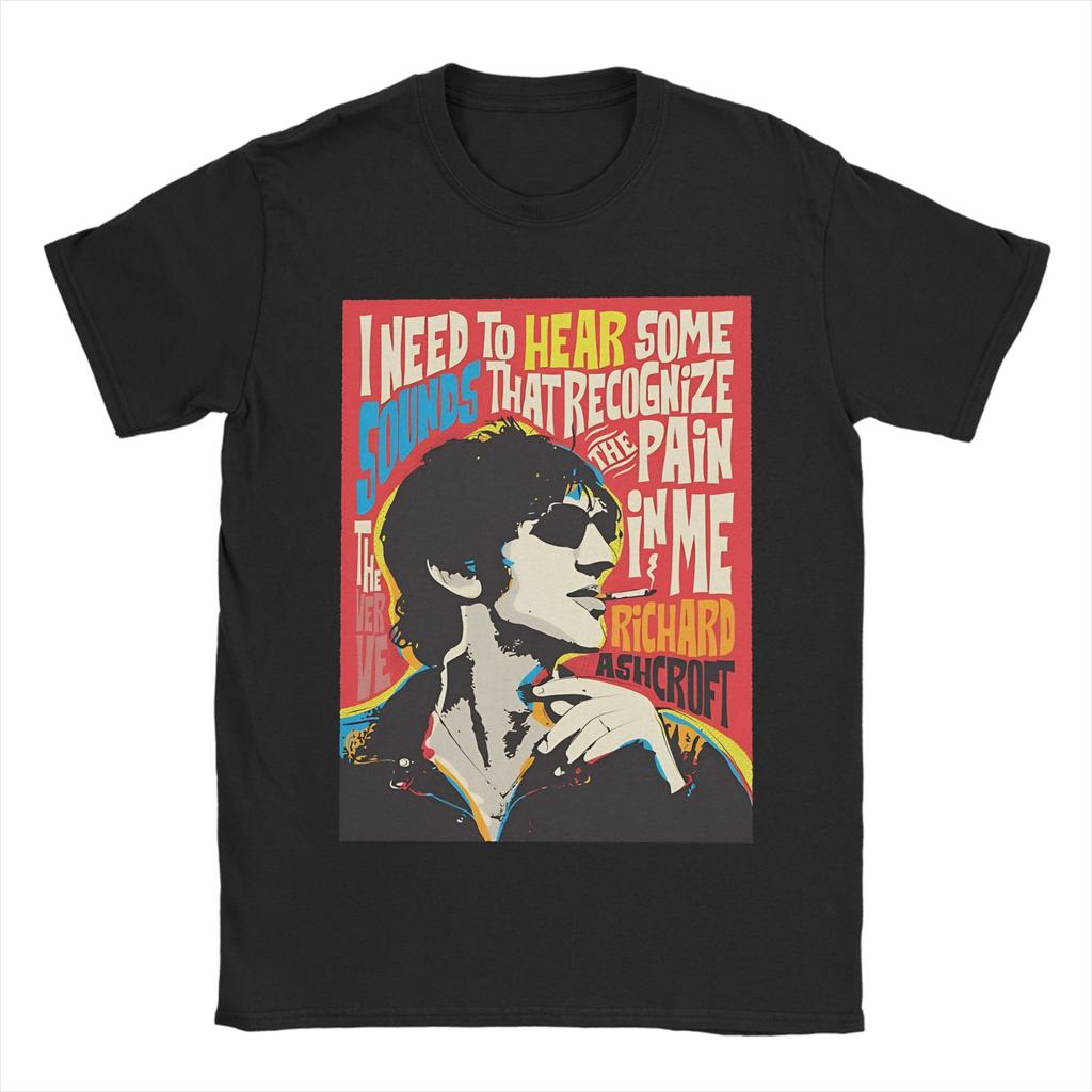 Мужские футболки Richard Ashcroft Креативные футболки с коротким рукавом и круглым вырезом 100% хлопок Одежда с принтом